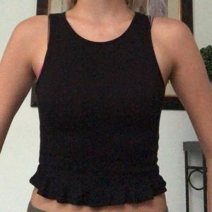 Black ripped ruffle top from forever 21